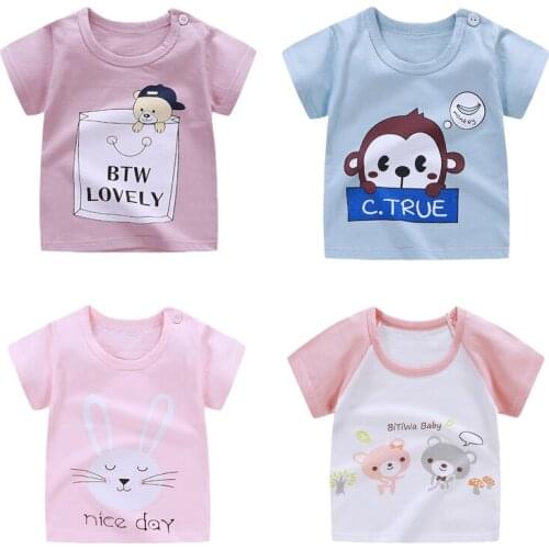 Cotton Baby Boy t-shirt Casual Baby Boy Shorts Sleeve Tops Summer Newborn T shirt 3-24 Months