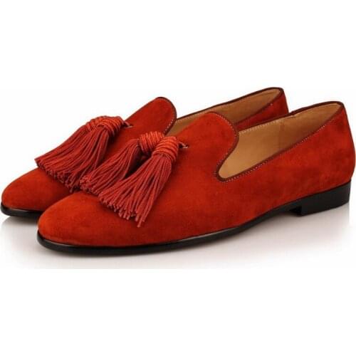 BROWN RED tassel leather adorn comfortable fashion US 5-12 Mens designer shoes men wedding career work party dance shoes