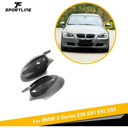 Carbon Fiber Rearview Mirror Cover Caps for BMW 3 Series E90 E92 E93 2005 - 2007 Replacement Not for M3
