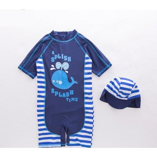 Toddler Baby Boy Swimwear Summer Beach Kids One-piece Diving Surfing Swimsuit Children Boys Girls Holiday Fish Pattern Bath Suit