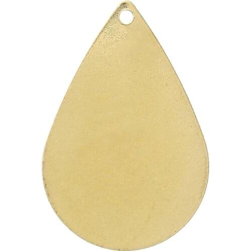 DoreenBeads Copper Blank Stamping Tags Pendants Teardrop Light gold color 28mm x 19mm,50 PCs