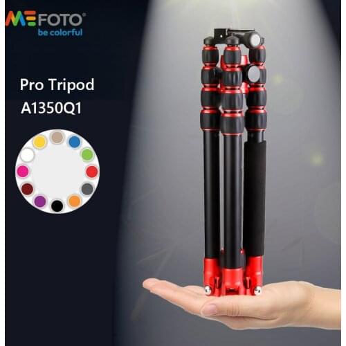 MeFOTO A1350Q1 Aluminum Tripod Camera Stands Monopod Portable Tripods Q1 Ballhead 5 Section Max Loading 8kg