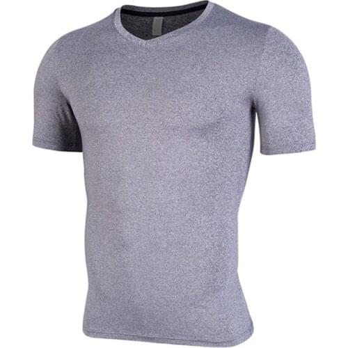 Men Short Sleeve Compression Sport Running Shirt 2019 Summer Gym Fitness Quick Dry T-shirt Training Tops MMA Rashgard Sportswear