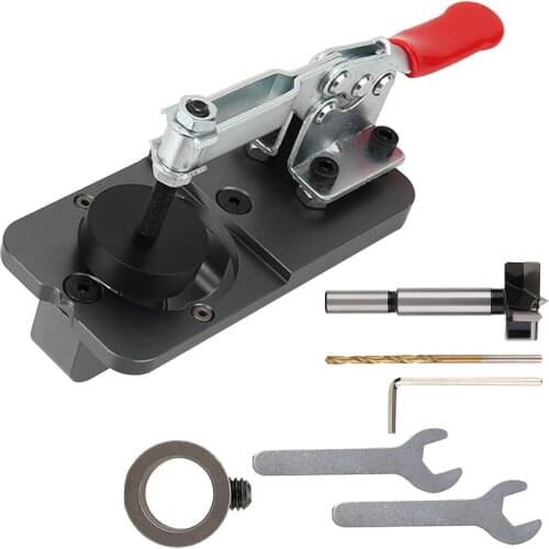 Woodworking Hole Drilling Guide Locator 35mm Hinge Boring Jig With Fixture Aluminum Alloy Hole Opener Template Door Cabinets