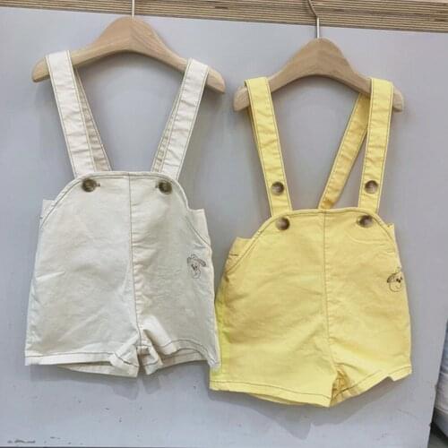2021 new stylish girls boys overalls fashion summer cotton kids jumpsuit