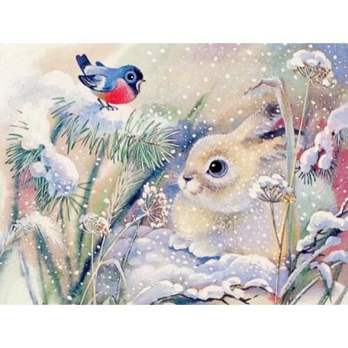New Arrivals 5D Diamond Painting Rabbit Full Square Diamond Mosaic Scenic Round Diamond Embroidery Cross Stitch Resin Drill
