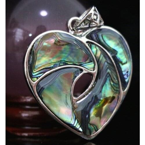 Newly heart natural abalone shell 35mm splicing pendant trendy classcial fashion jewelry accessories B1125