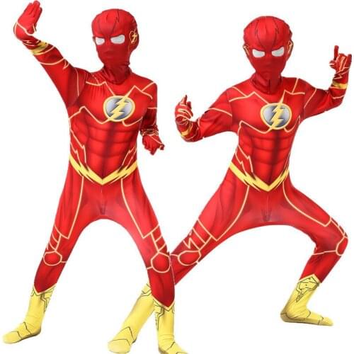 New Halloween costume childrens red one-piece boy party show dress superhero cosplay adult Christmas costume birthday gift