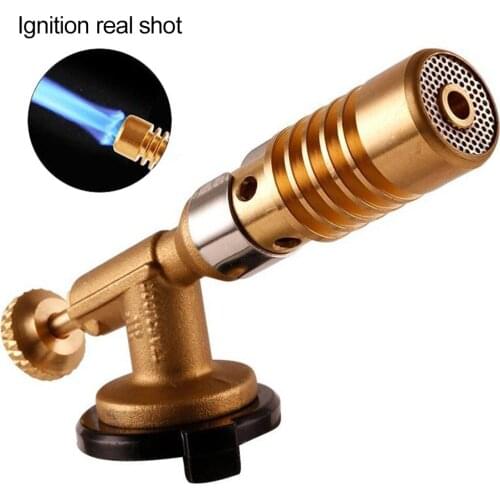 Portable Gas Torch Flame Gun Blowtorch Copper Flame Butane gas-Burner Lighter Heating Welding for Outdoor Camping BBQ Spray Gun