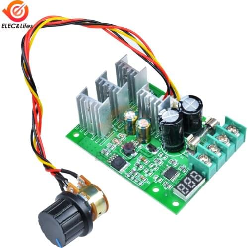 DC 6-60V 30A Adjustable LED Digital Motor Speed Controller Governer Speed Control PWM Linear DC Motor 12V 24V 36V
