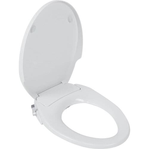 Manual Bidet Toilet Seat Non-Electric Bidet Attachment Dual Nozzle System Fits Round Toilets