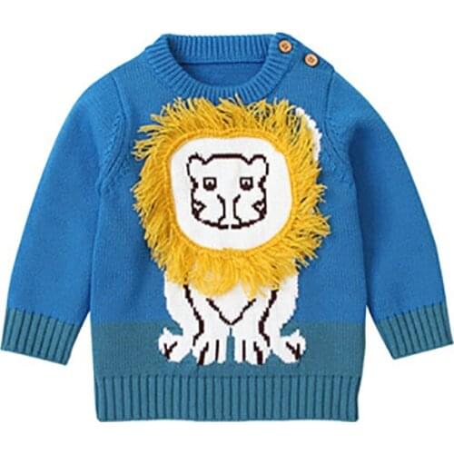 Newborn Sweater Childrens Cartoon Pattern Knitted Sweater Baby Girls Pullover Sweater Knitwear Autumn New Loose Casual Coat