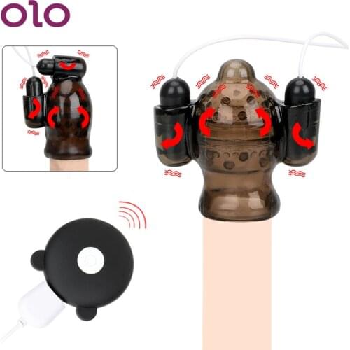 OLO Penis Vibrator Glans Trainer Massage 20 Speed Cock Ring Delay Ejaculation Sex Toys For Men Sex Products Male Masturbator