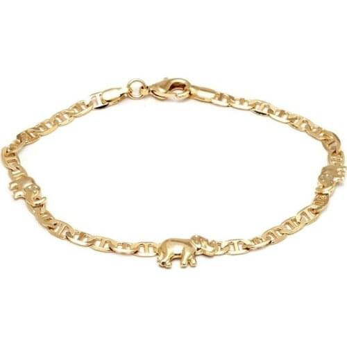 Vintage Gold Color Anklets for Women Elephant Pendant Charms Beach Summer Foot Ankle Bracelet Wholesale Jewelry