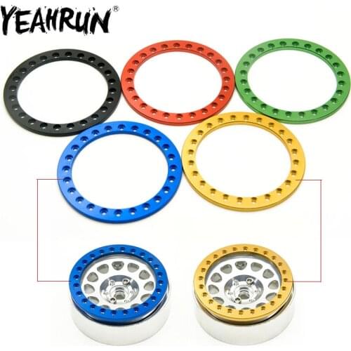 YEAHRUN 4PCS 1.9/2.2inch Wheels Outer Rings 52/61mm Metal Replacement Wheels Rings for 1:10 SCX10 Wraith TRX4 Wheel Parts
