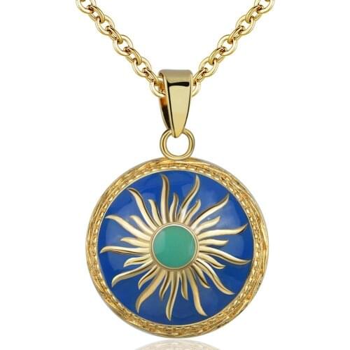 Eudora New Harmony ball Necklace Chime ball Maternal bell bola bell appease fetal prenatal ball with Blue sunshine Women Jewelry