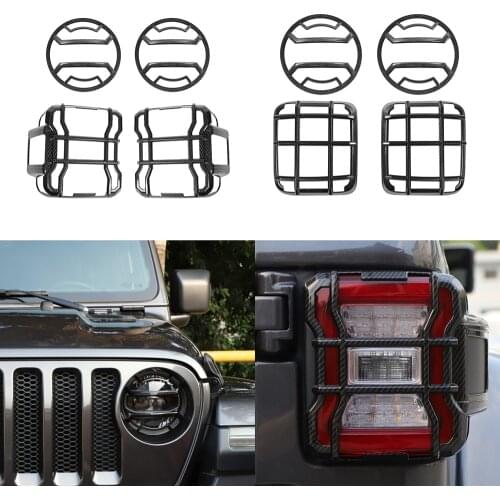 Taillight Decoration Sticker Headlight Cover Trim Tail Light Head Lamp Decal for Jeep Wrangler JL 2018 2019 ABS Car Accessories