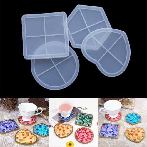 1Pcs Round Silicone Mold Square Shape Resin Molds Irregular Gem Decoration Mould for DIY Resin Crafts Jewelry Making Tools