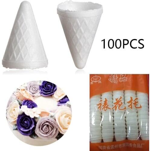 100pcs/Pack 40*25mm DIY Kitchen Glutinous Rice Care Rose Flower Piping Dessert Kitchen Tools Cake Decorating