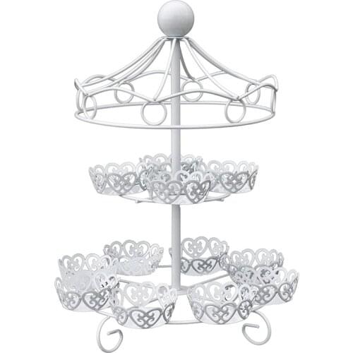 2 Layer-12 Count Carousel Cupcake Stand Holder Display Wedding Cake Cup Display Stand