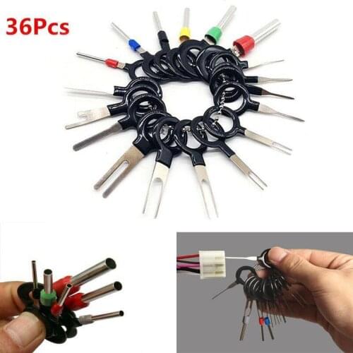 36Pcs Car Plug Terminal Remove Tool Set Key Pin Car Electrical Wire Crimp Connector Extractor Kit Plug Terminal Remove Tool Set
