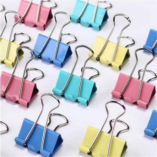 60/40pcs Metal Paper Clips 15/19/25/32/41mm Colorful Candy Color Clip for Book Stationery School Office Supplies High Quality