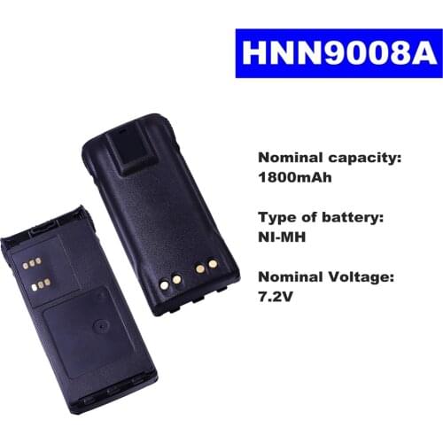 7.2V 1800mAh NI-MH Radio Battery HNN9008A For Motorola Walkie Talkie GP320/340/338/360/380 PTX760/960 PRO-5150 Two Way Radio