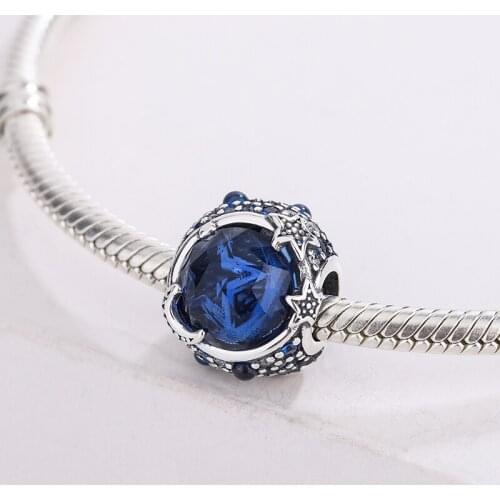 925 Sterling Silver Beads Blue Crystal Pet Paw Heart Star Daisy Pendant Charm Bracelet Fashion Jewelry DIY Making For Pandora