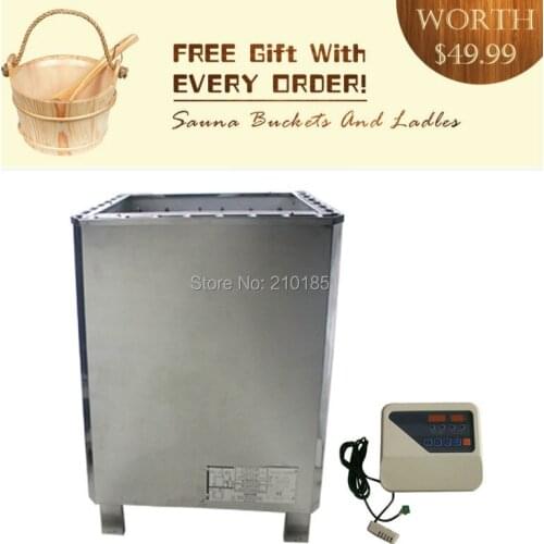 Free shipping 12KW220-240V Sauna stove Polish Mirror superior Stainless steel Big Powerful Dry sauna heater with CON4 Controller