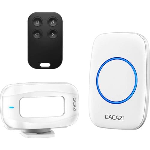CACAZI Wireless Motion Sensor Alarm Doorbell Remote Control 433MHz IR Infrared Detector Induction Shop Home Welcome Door Bell