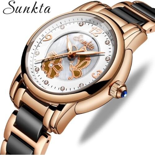 SUNKTA2019 New Listing Rose Gold Women Watches Quartz Watch Ladies Top Brand Luxury Female Watch Girl Clock Relogio Feminino+Box