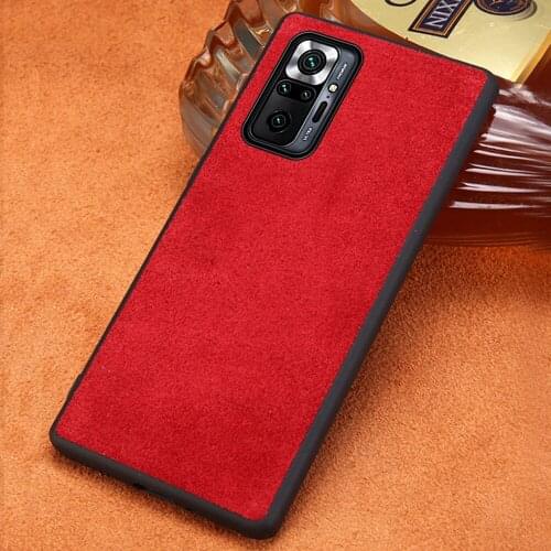 Genuine Cow Suede Leather Case for Xiaomi Redmi Note 10 Pro 9 8 Pro 9S 7 Cover For Mi 11 10 Ultra 9T 10T Lite Poco X3 Pro F3 M3