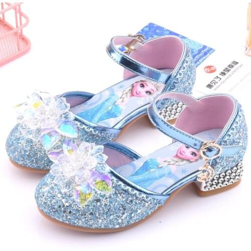 Disney Girls Frozen Sandals Kids Princess Cartoon Summer Sandals Childrens Lovely Elsa Party Shoes
