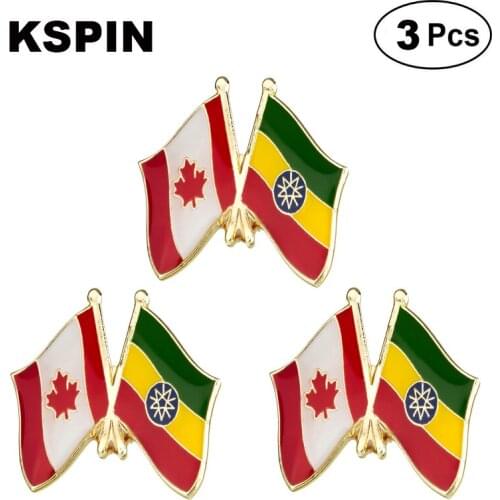 Canada & Ethiopia Frendship Lapel Pin Brooches Pins Flag badge Brooch Badges