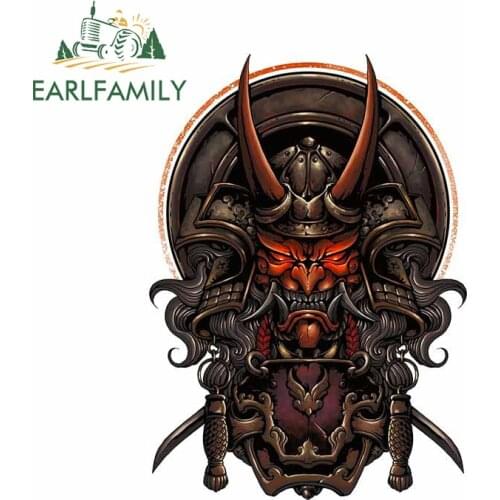 EARLFAMILY 13cm x 9.5cm for Samurai Red Monster Bumper Car Stickers Scratch-Proof Decal Refrigerator VAN Cartoon Car Assessoires