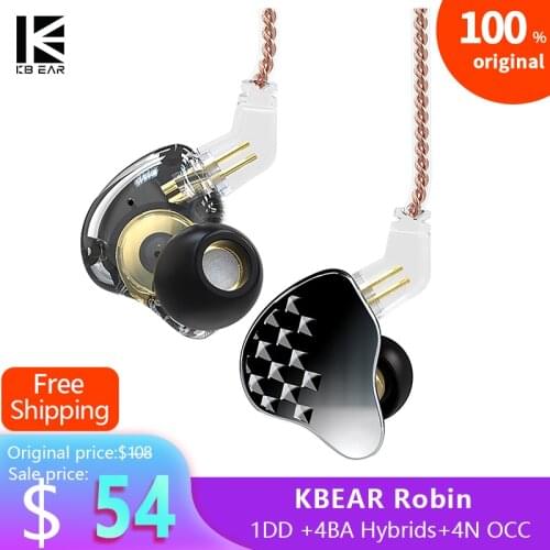 KBEAR Robin 10 Units DD+BA Hybrid Flagship Earphones Headphone Earbuds Headset In Ear Monitors IEM Lark Ks1 KS2 CCZ TRI HIFI
