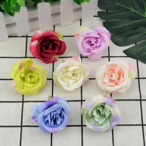 10pcs/lot Artificial Peony Silk Flower Heads For Wedding Home Decoration DIY Headmade Scrapbooking Wreath Cheap fake flowers