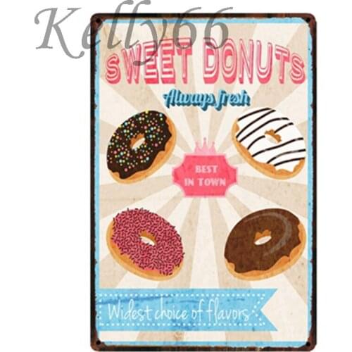 [ Kelly66 ] Sweet Donuts Tin Sign Decor for cake Store 20*30 CM Size y-1527