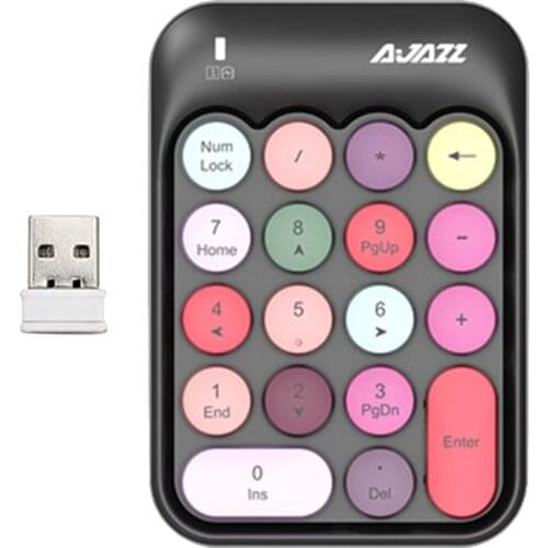 Ajazz AK18 MINI Numeric Keypad 18 Keys USB Wireless Number Keyboard Pad for Mac Laptop PC Wireless 2.4G igital Keyboard