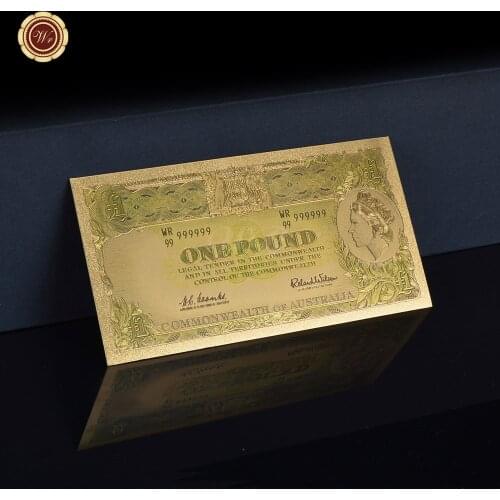 Normal Gold Commonwealth to Australia One Pound Color Banknote Paper Money Collectibles