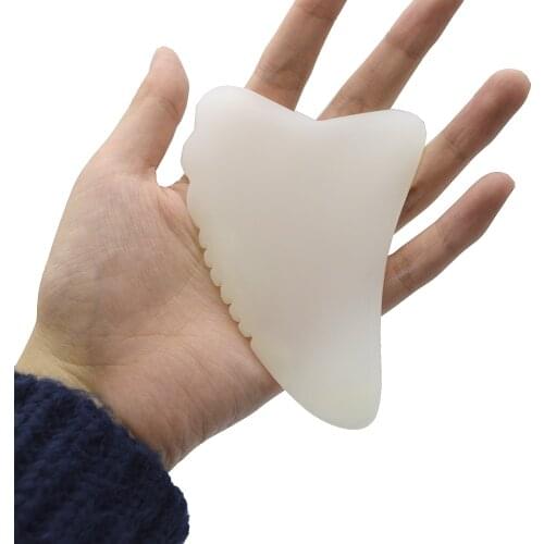 Afghan White Jade Gua Sha Massger, Guasha Board, Jade Stone for Healing Heart
