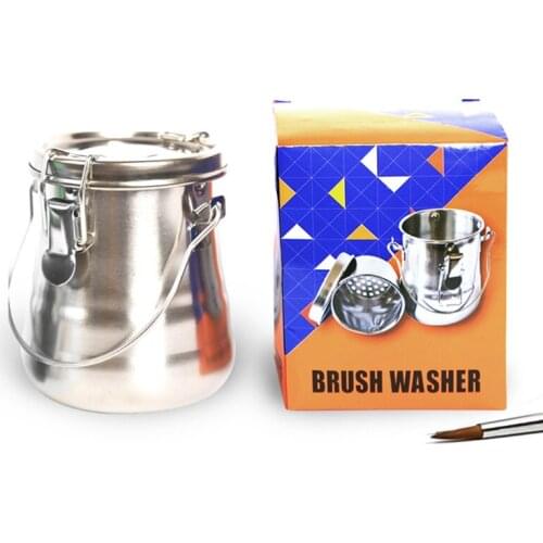 Artist Portable Painting Brush Washing Bucket Wash Pen Cans Stainless Steel Watercolor Oil Paint Brush Washer Art Supplies New
