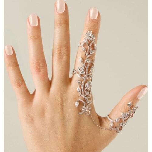 Hot 1PC Fashion Women Lady Rings Multiple Finger Stack Knuckle Band Hollow-out Rose Crystal Ring Set Girls Nice Jewelry Gift