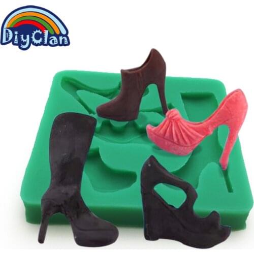 New fashion high heels fondant cake molds silicone boots chocolate molds soap molds candy mould cake tools kitchen F0621XZ35