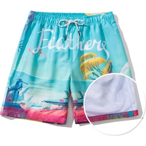 New print men beach shorts sexy swimwear briefs bikini men surf swimsuit men swim trunk sports gym beachwear men bathing suit