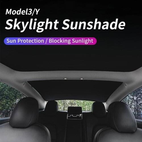 Upgrade Sun Shades Glass Roof Sunshade for Tesla Model 3 19-21/model Y Front Rear Sunroof Windshield Skylight Blind Shading Net