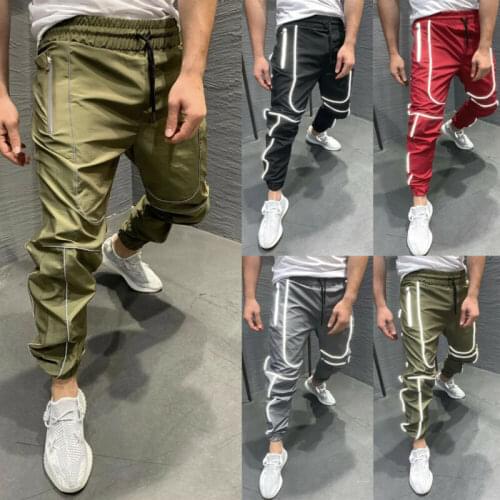 Autumn Mens Pant Running Fluorescence Sport Long Pants Tracksuit Fitness Workout Joggers Gym Sweatpants Slim Fit Trousers