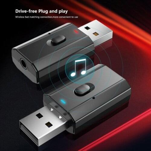 2-in-1 USB Bluetooth V5.0 Transmitter Receiver, Wireless Transmitter One-key Switch Wireless Bluetooth Adapter With Indicator
