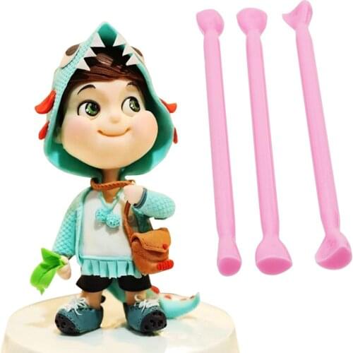 Plastic Fondant Cutter Stamper Printing Carving Tools 3pcs/set Sugarcraft Fondant Mold Cake Decorating Mould Cake Mold