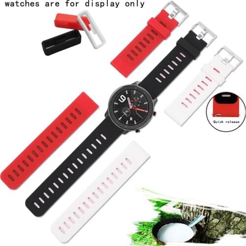 22mm Silicone Watchband Suitable For Xiaomi Amazfit Smart Sport Watch Strap Waterproof Sport Rubber Wristband Quick Release